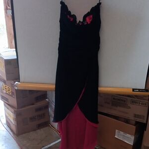 Niki Size 12 Elegant Black and Pink Women's Dress (SKU 617)